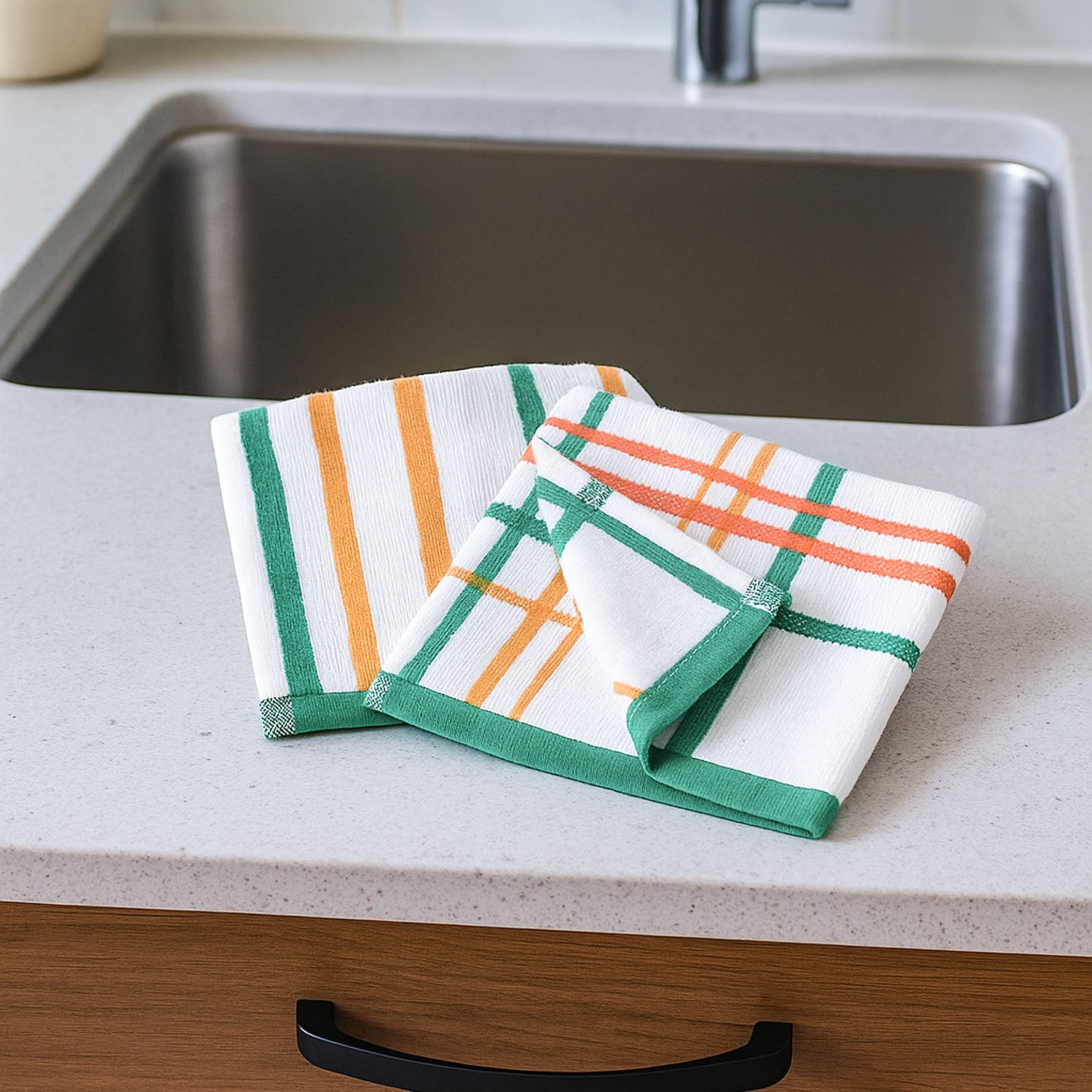 Paño Cocina Felpa con Rayas - Pack x2