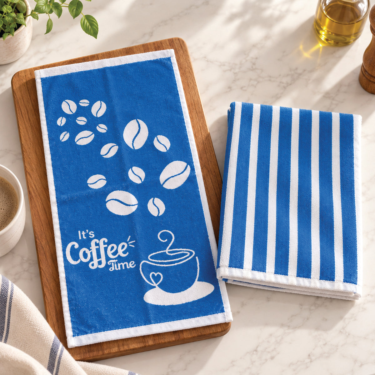 Paño Cocina Felpa Diseño Coffee- Pack x2