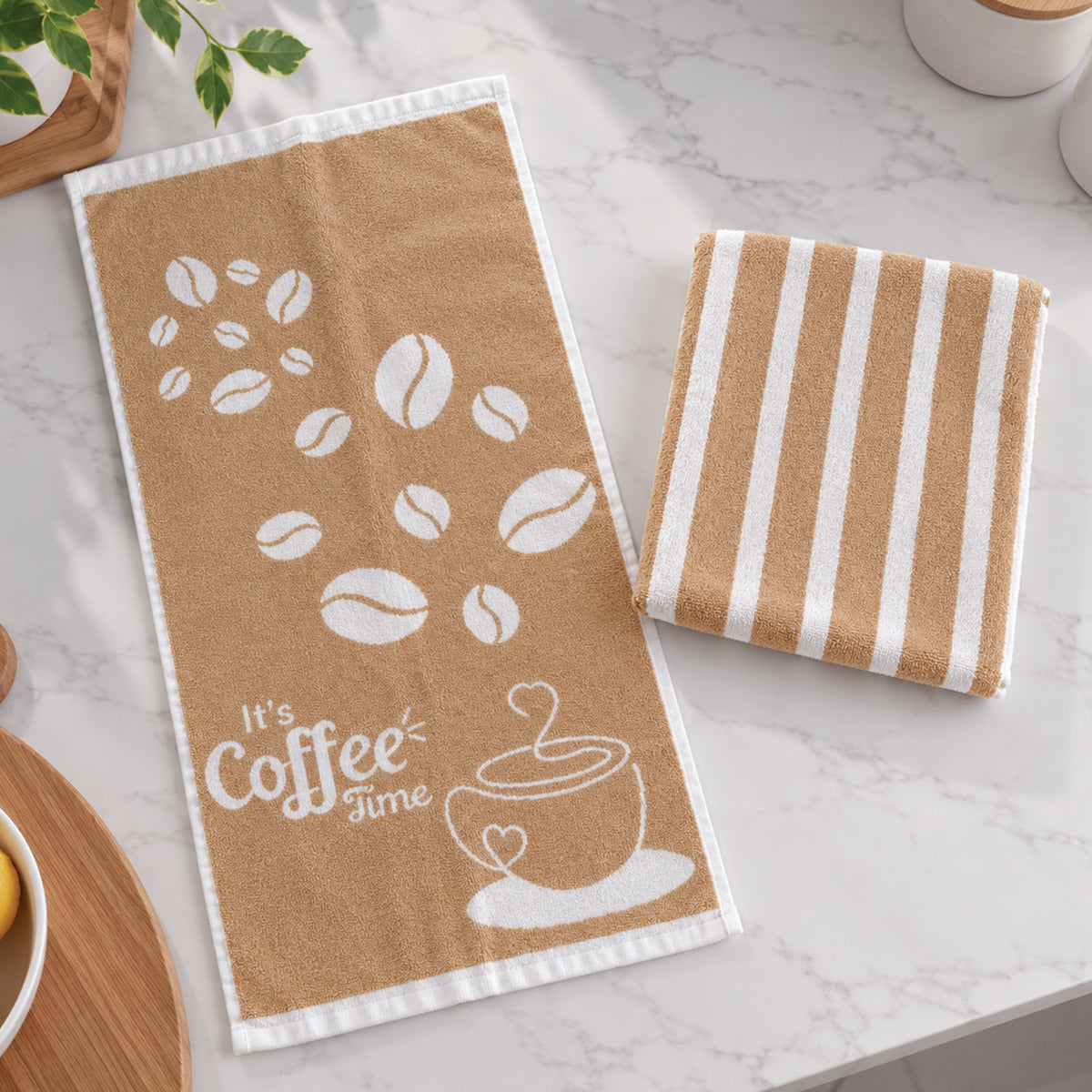 Paño Cocina Felpa Diseño Coffee- Pack x2