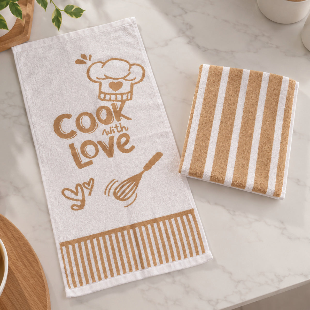 Paño Cocina Felpa Diseño Love- Pack x2