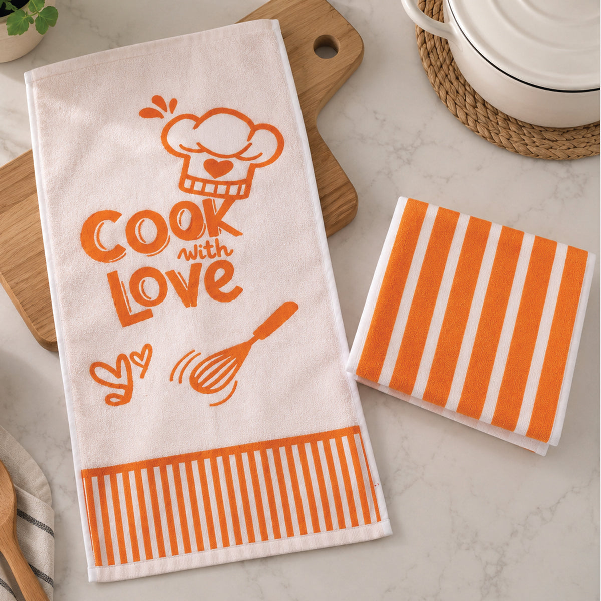 Paño Cocina Felpa Diseño Love- Pack x2