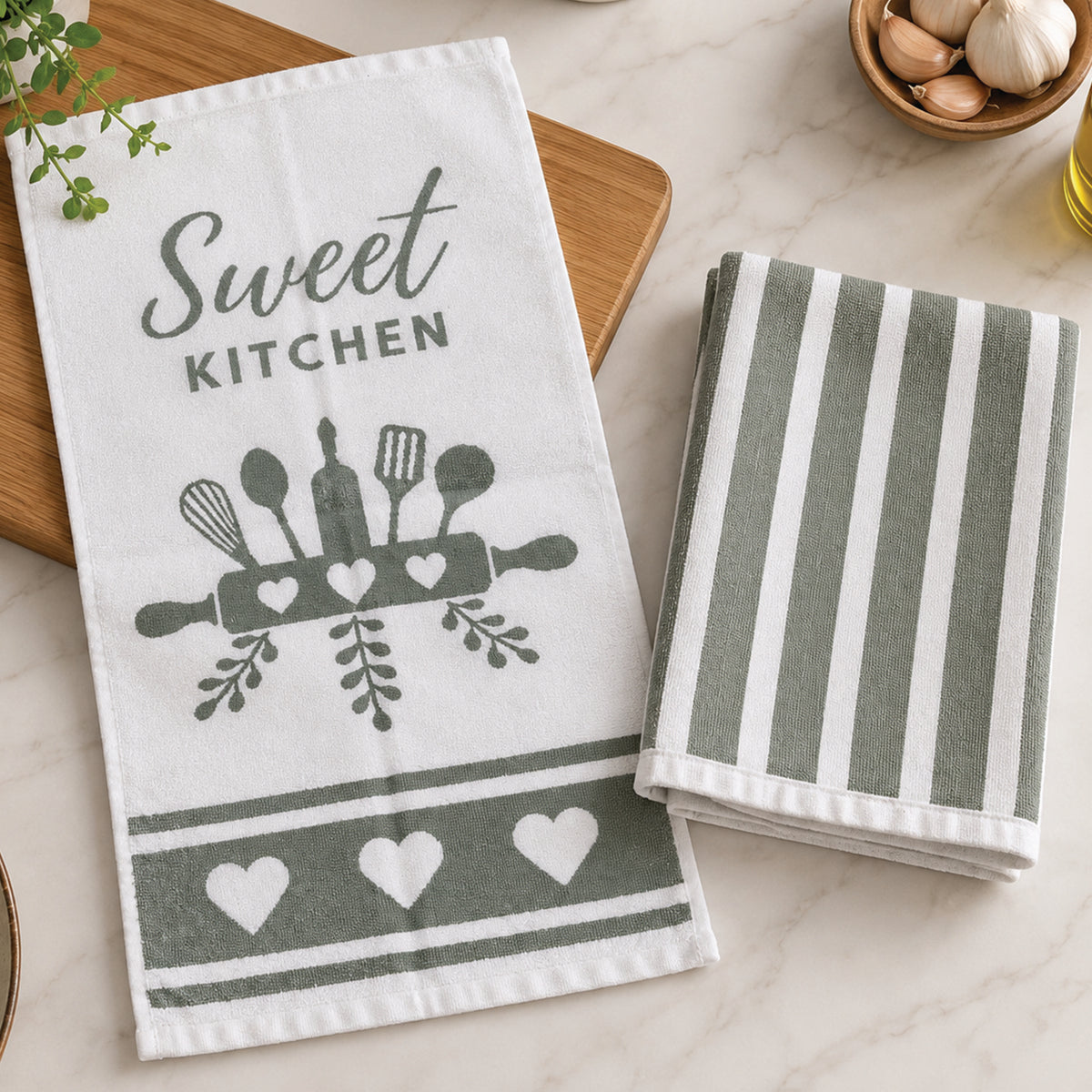 Paño Cocina Felpa Diseño Sweet Pack x2
