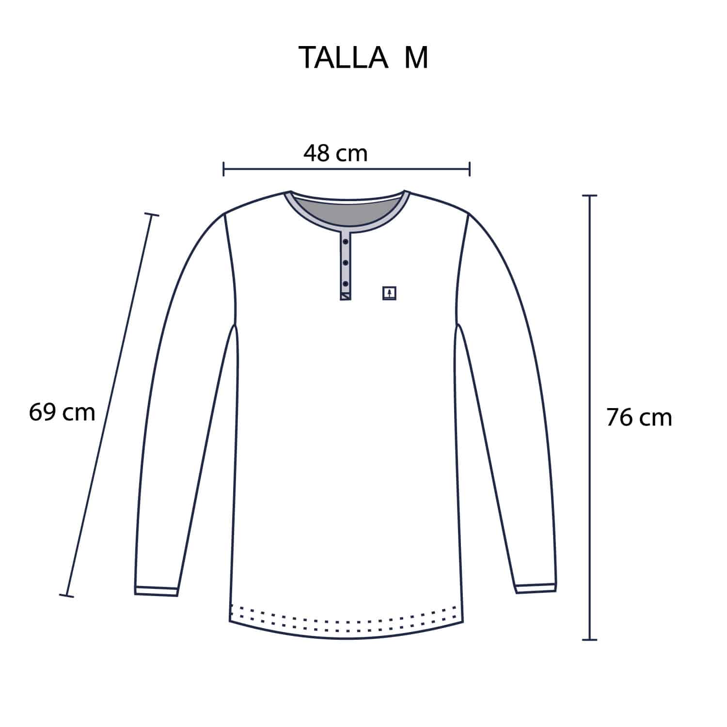 Polo Manga Larga Henley para Hombre