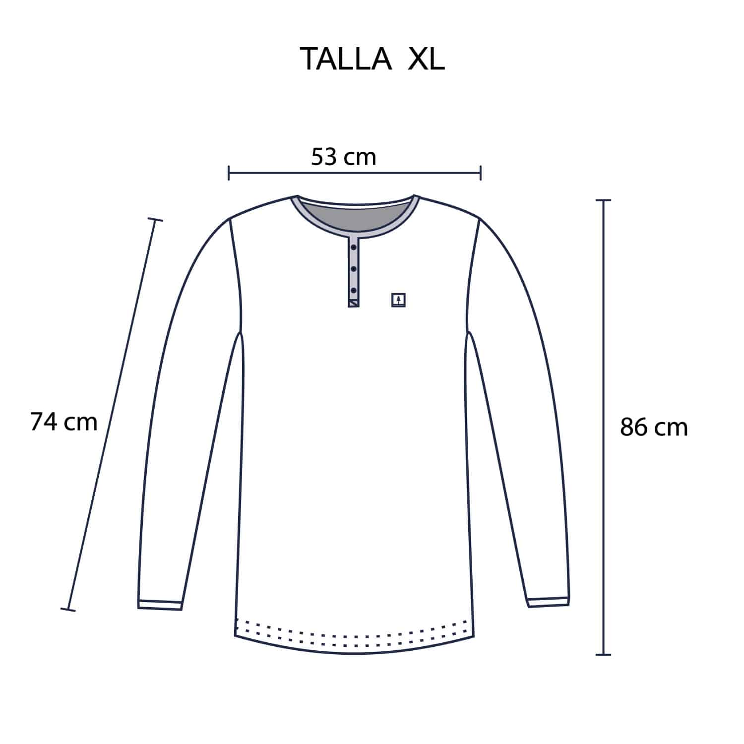 Polo Manga Larga Henley para Hombre