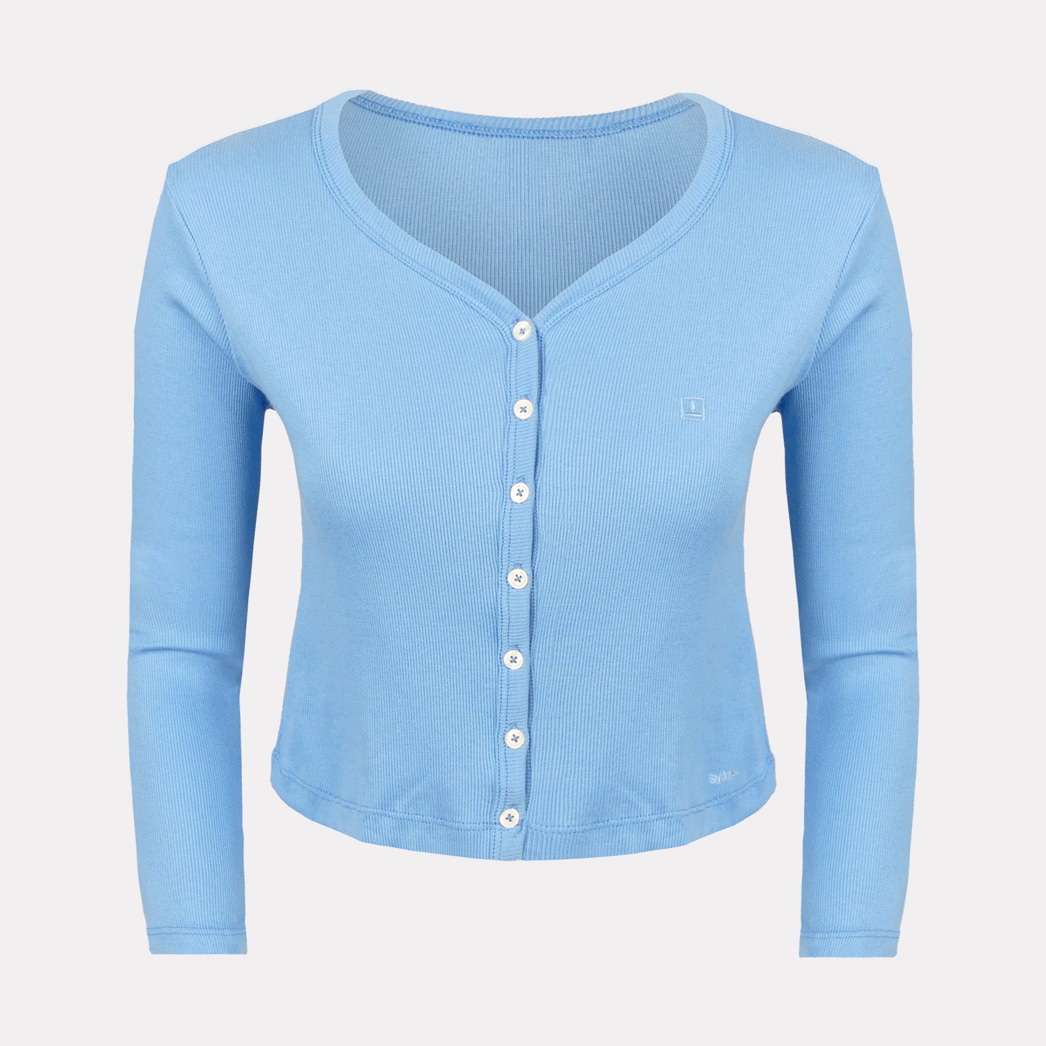 Polo con Botones Manga Larga para Dama - Colección Acanalada