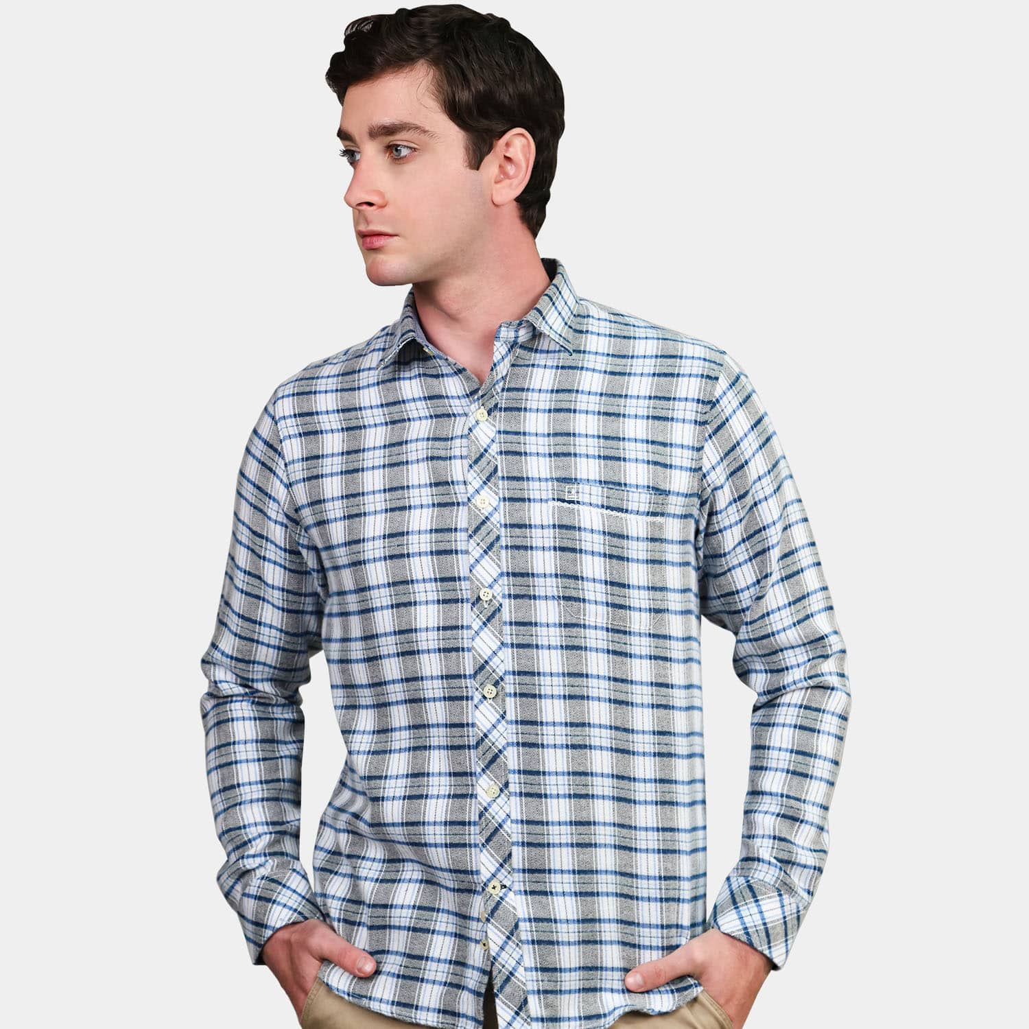 Camisa Villela de Cuadros M/L para Hombre