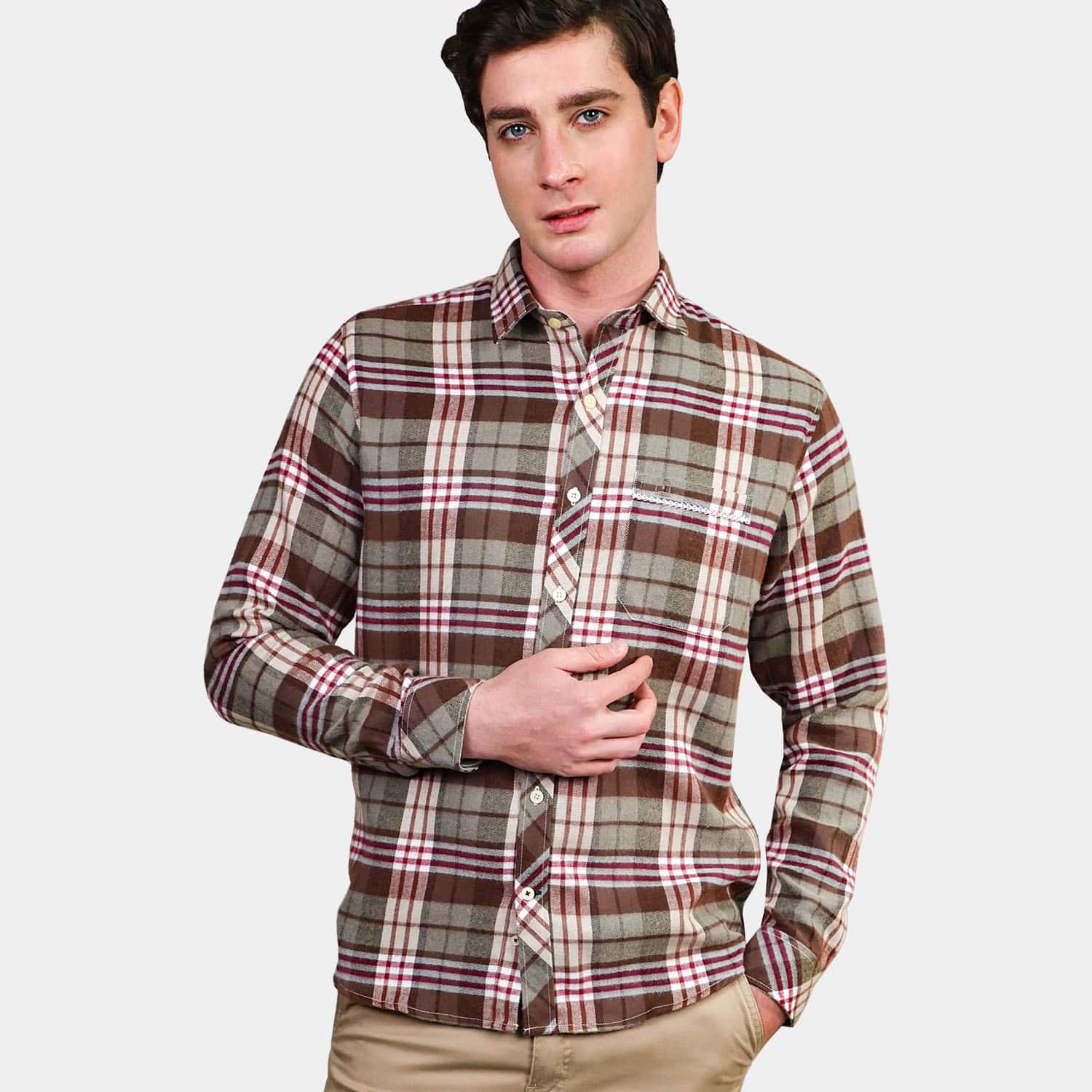 Camisa Villela de Cuadros M/L para Hombre