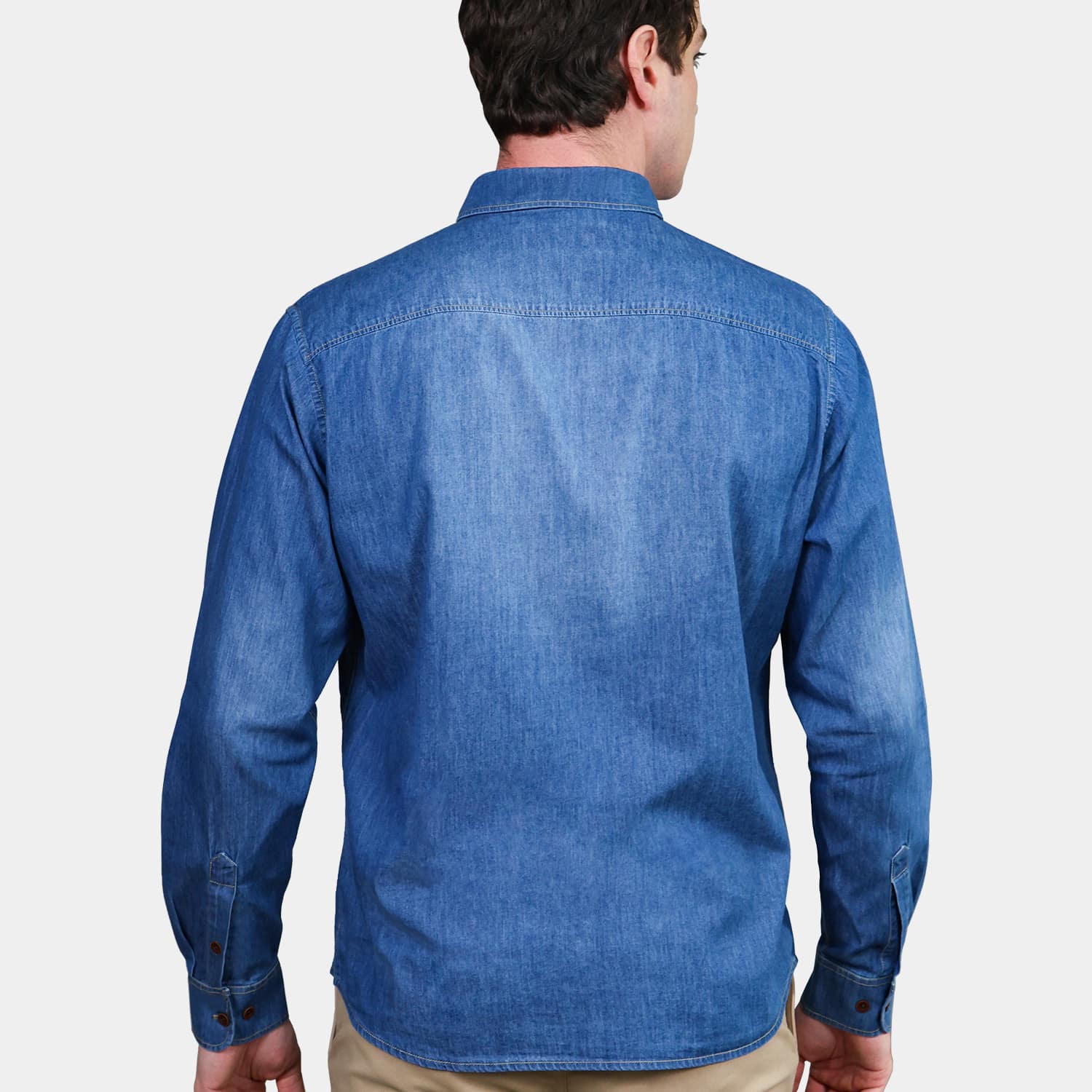 Camisa Jeans Manga Larga para Hombre