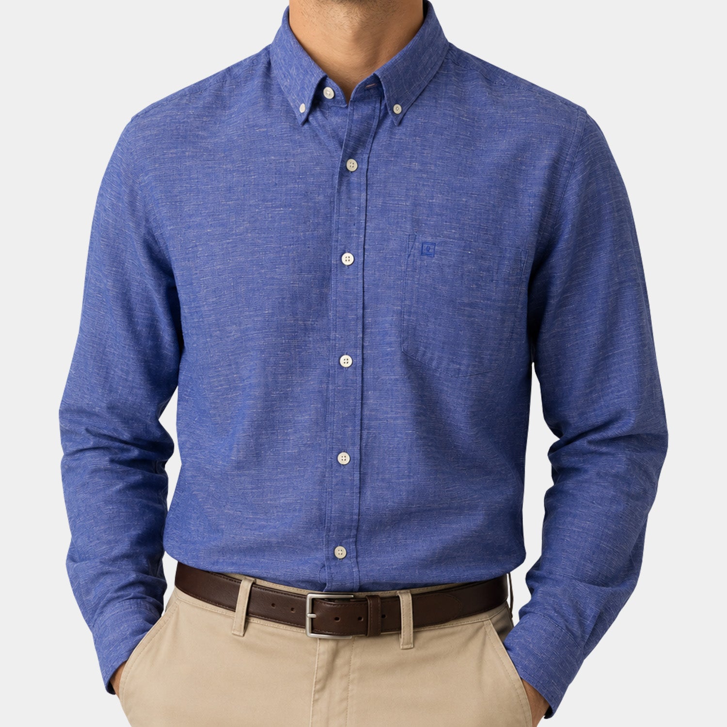 Camisa Jeans Manga Larga Lino para Hombre