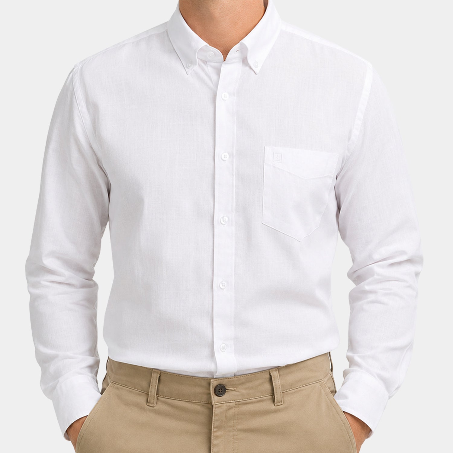 Camisa Jeans Manga Larga Lino para Hombre