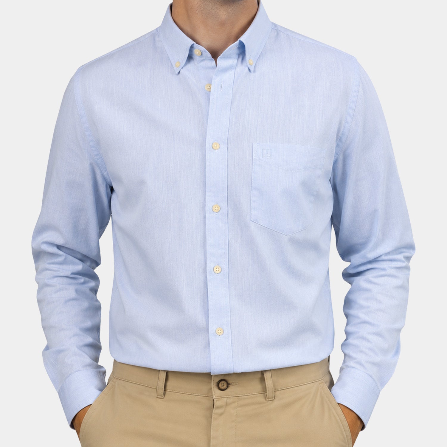 Camisa Jeans Manga Larga Lino para Hombre