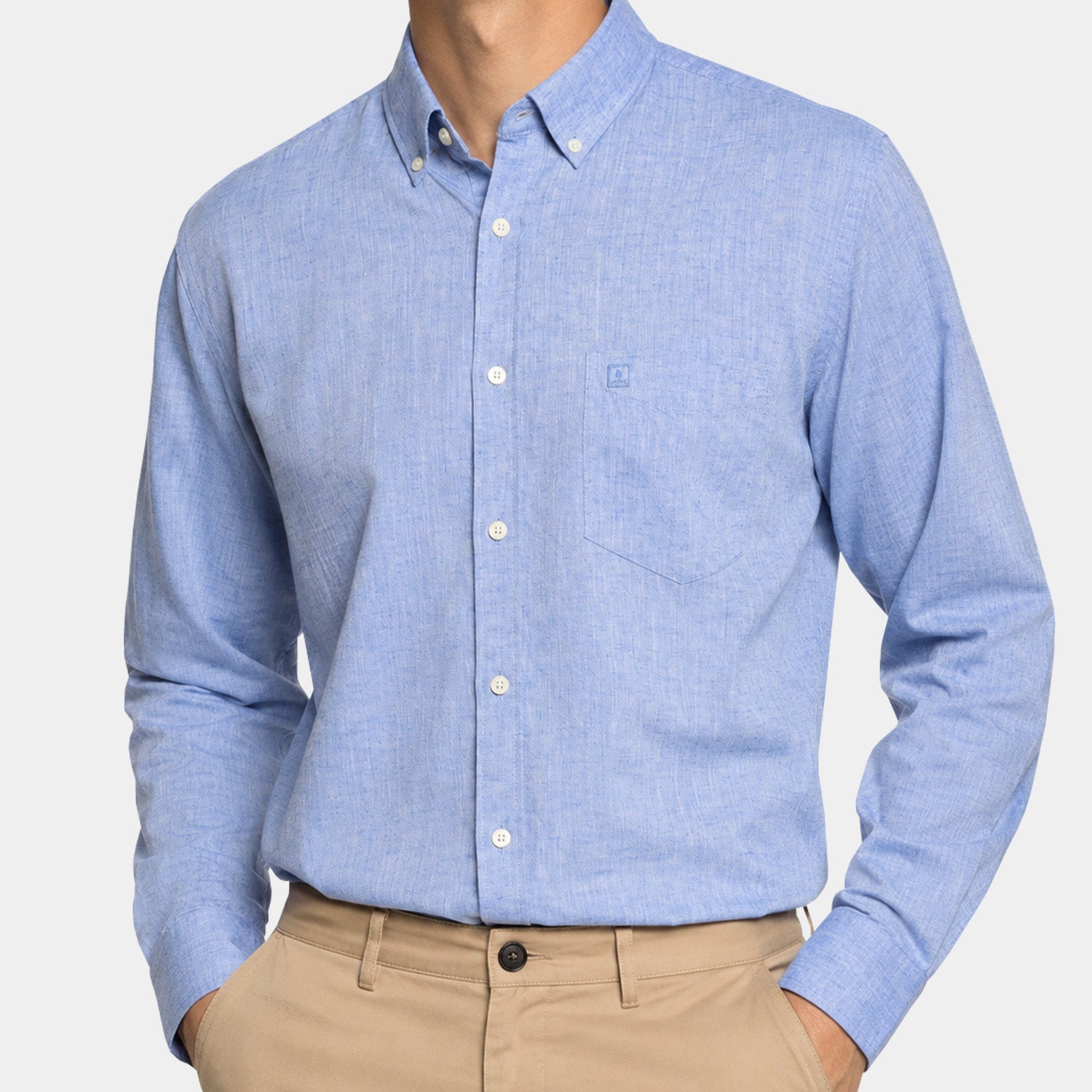 Camisa Jeans Manga Larga Lino para Hombre