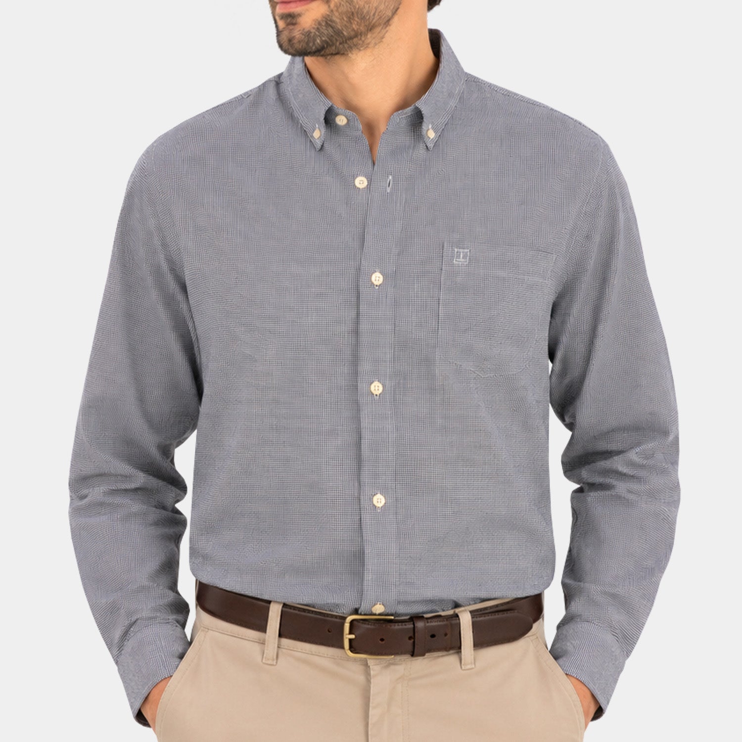 Camisa Jeans Manga Larga Lino para Hombre