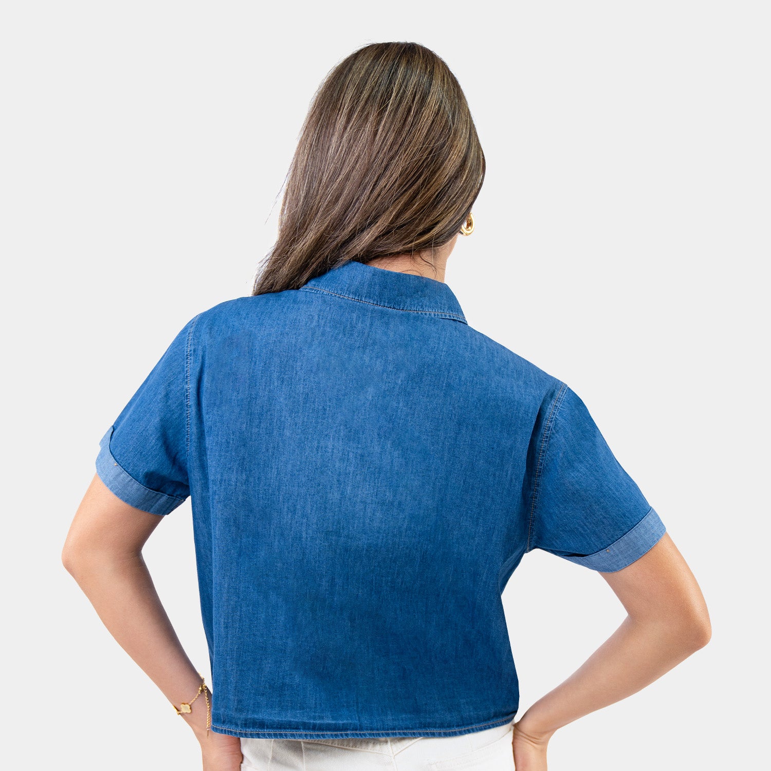 Blusa para Dama Crop Denim