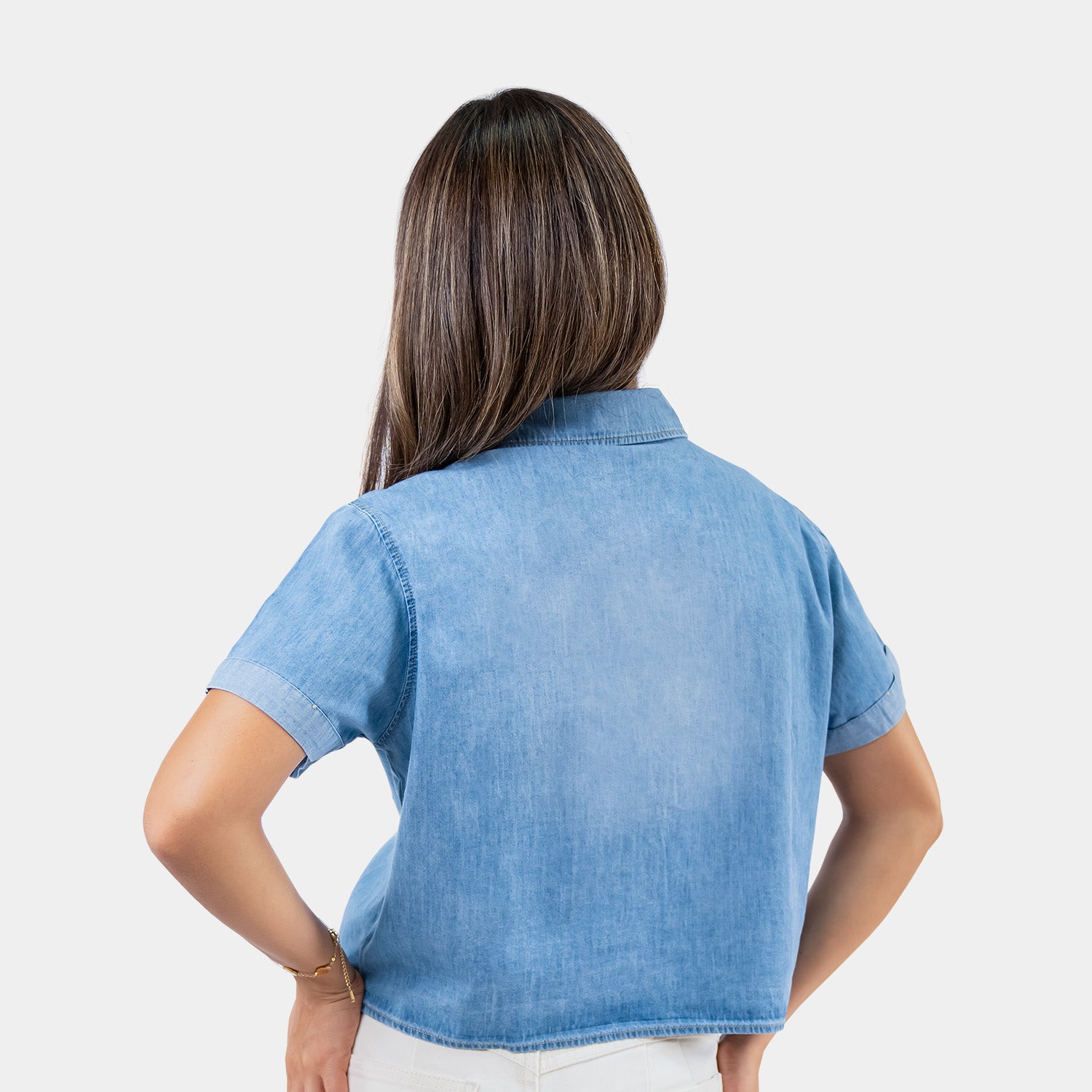 Blusa para Dama Crop Denim
