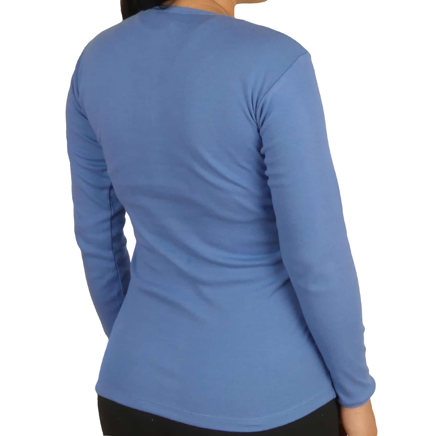 Polo Cuello V Manga Larga Mujer