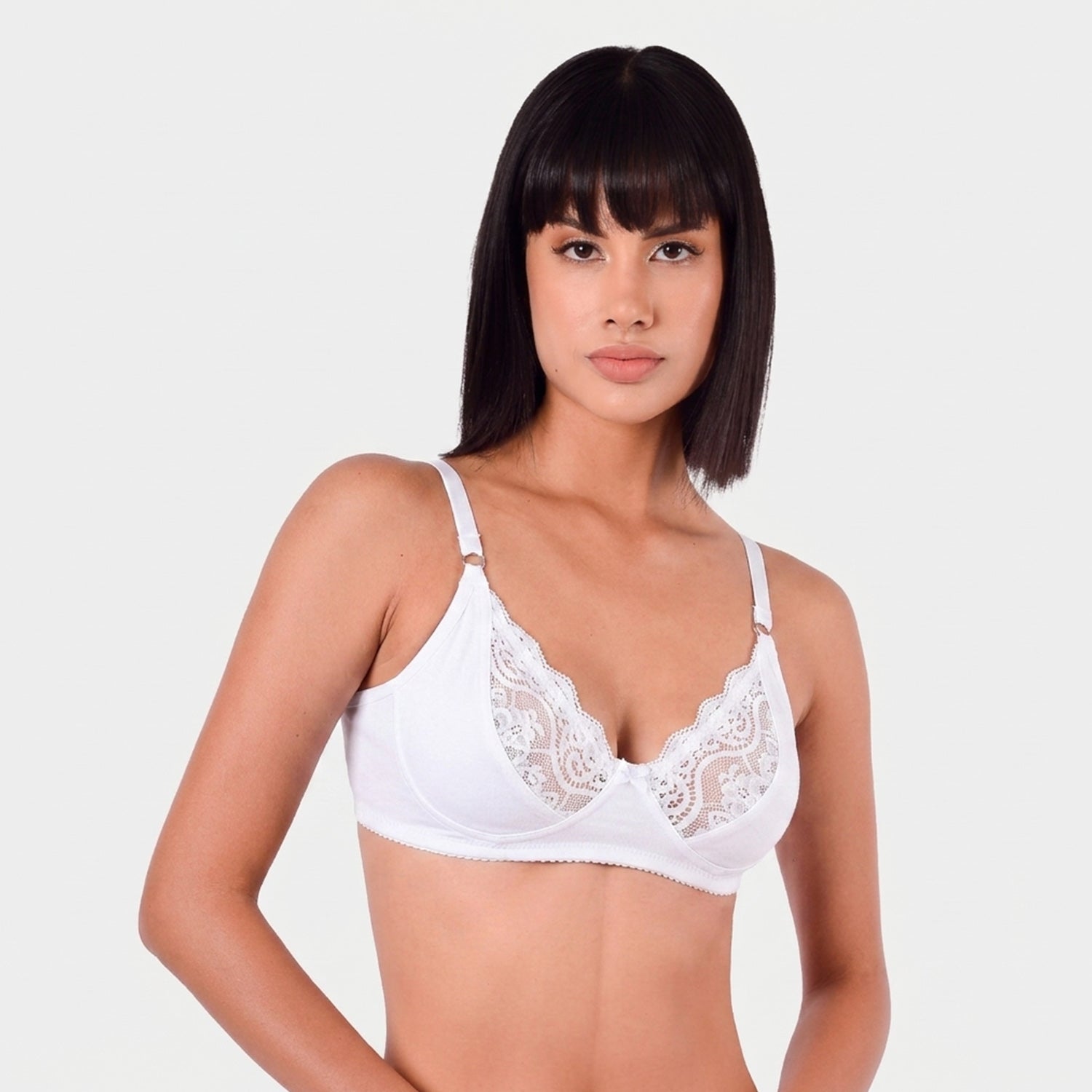 Brasier Clásico de Algodón con Blonda
