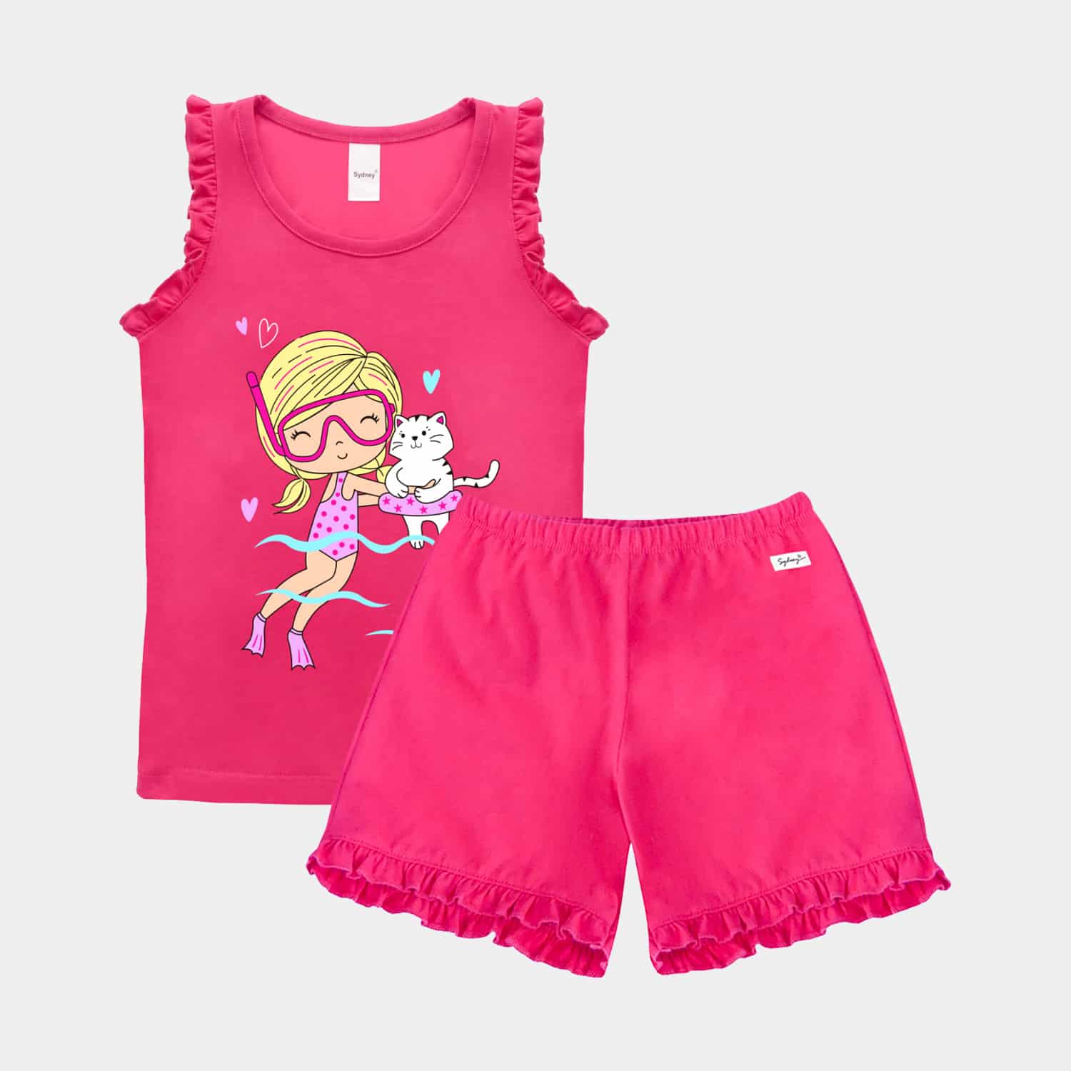 Conjunto de Verano sin Manga para Niñas