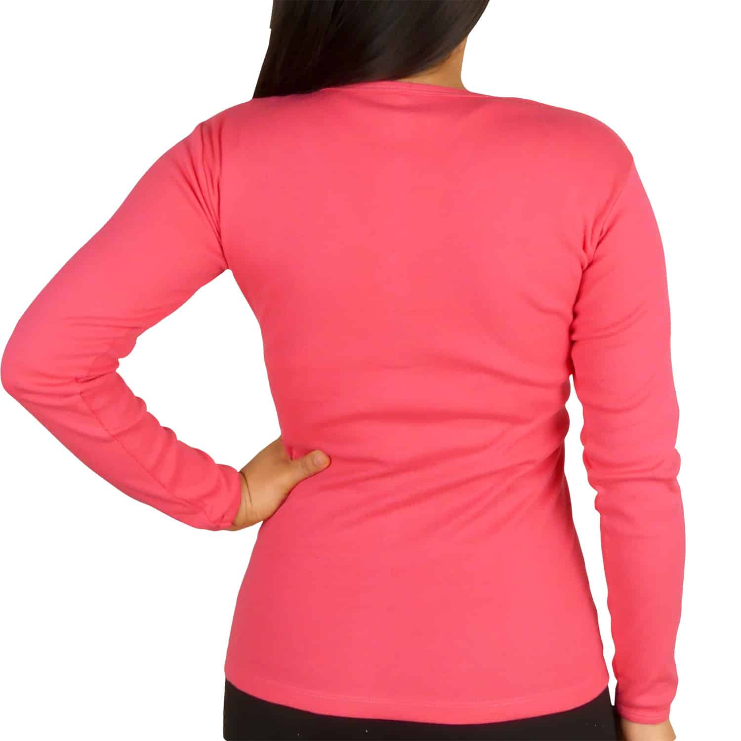 Polo Cuello V Manga Larga Mujer