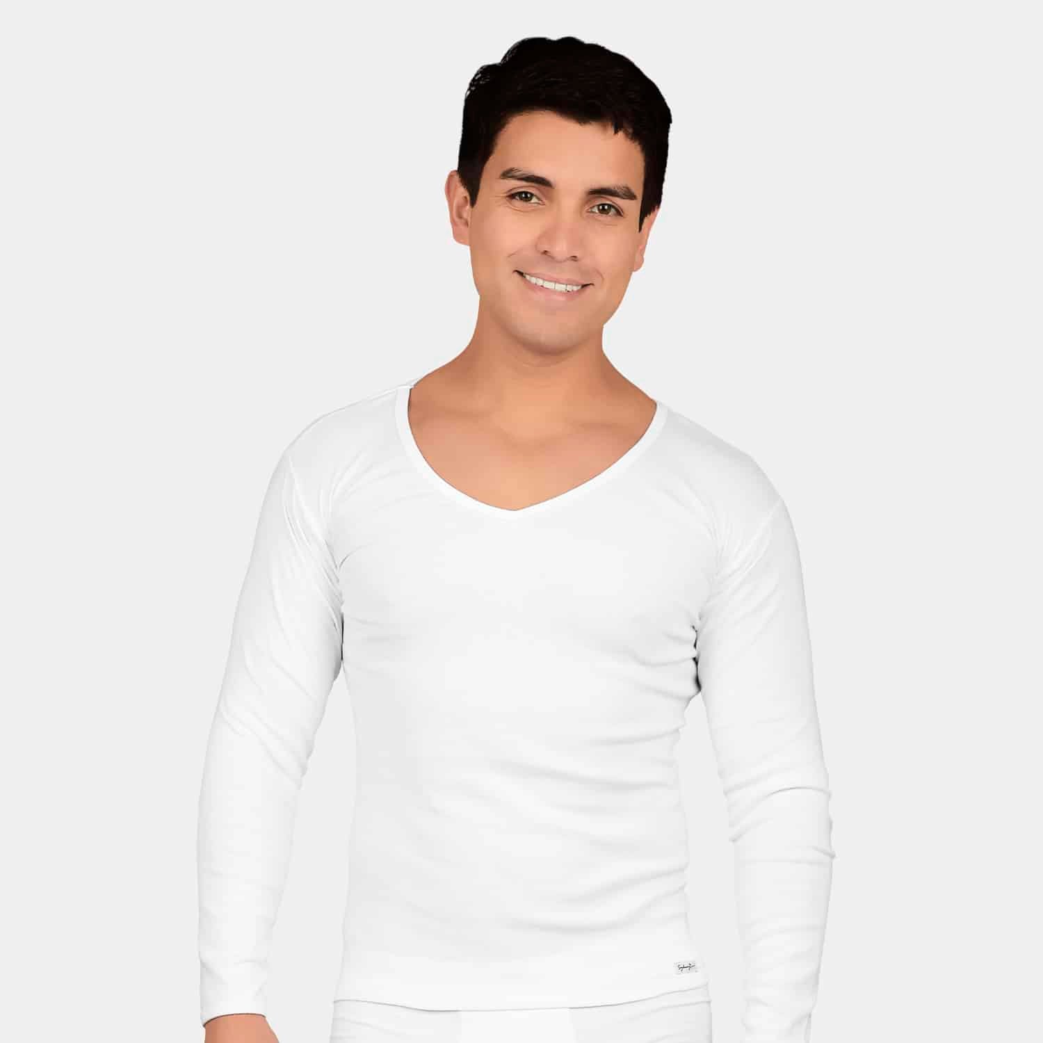 Polo Cuello V Manga Larga Hombre