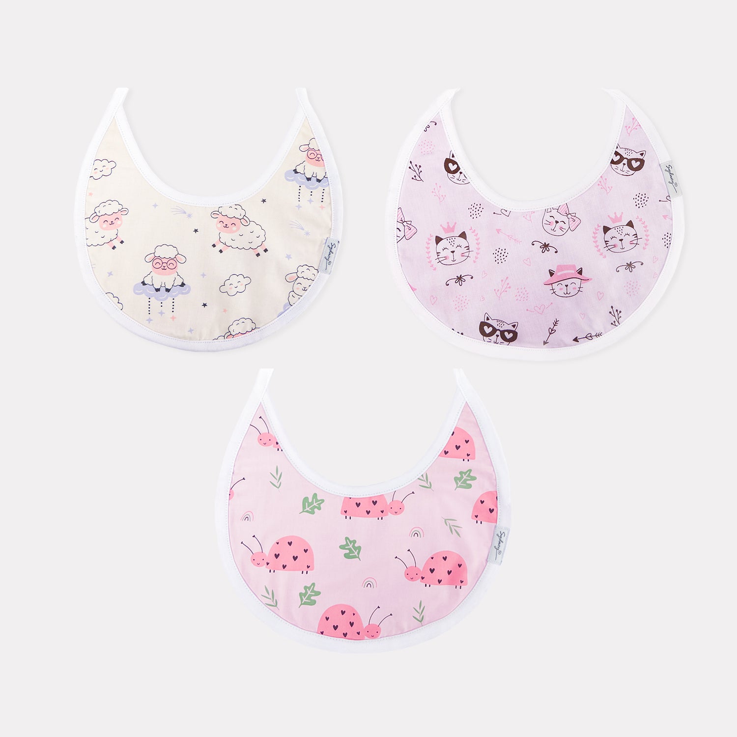 Baberos Estampado para Niñas – Pack x3