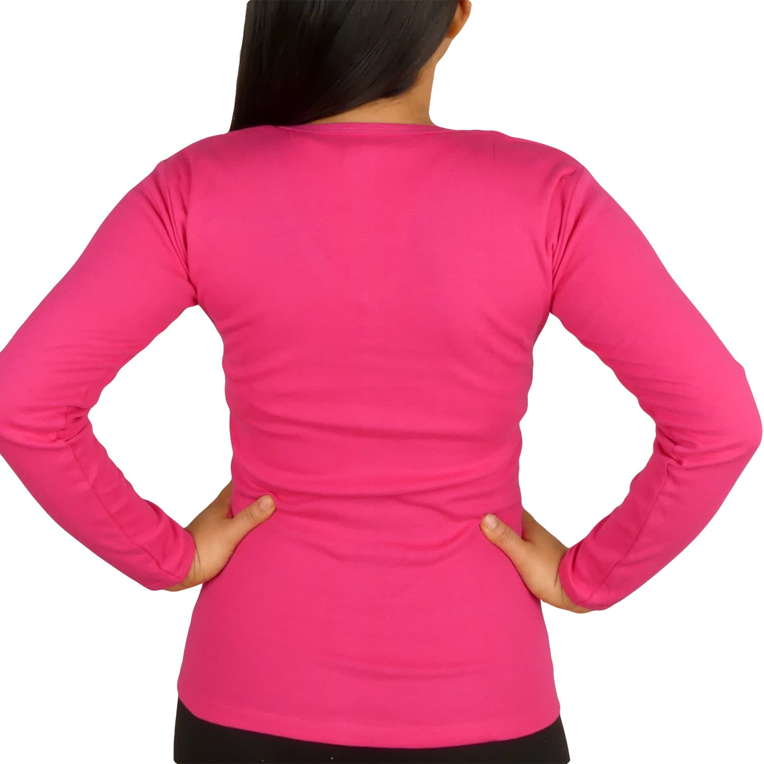 Polo Cuello V Manga Larga Mujer