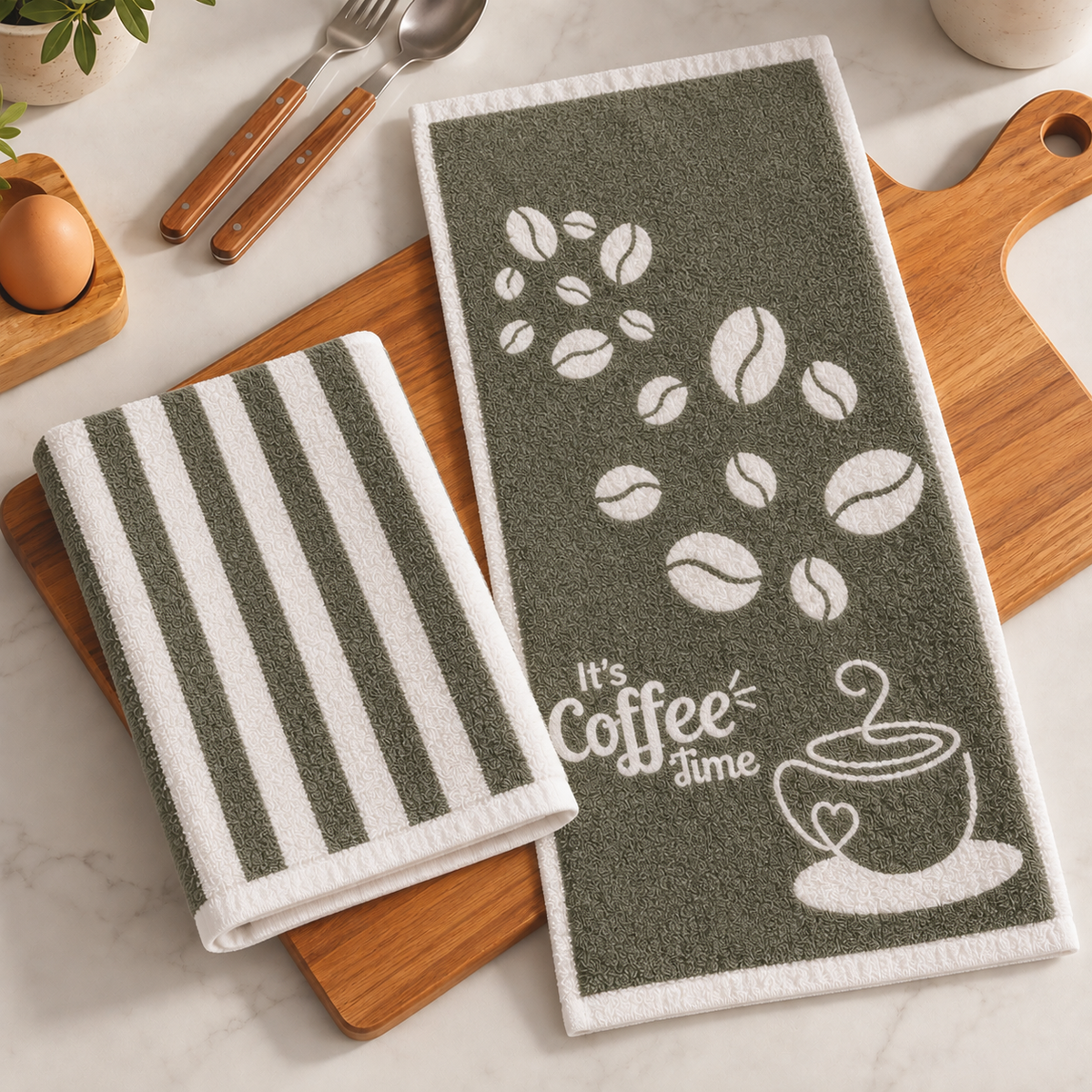 Paño Cocina Felpa Diseño Coffee- Pack x2