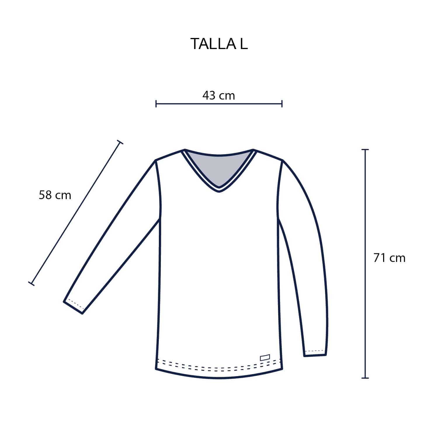 Polo Cuello V Manga Larga Mujer