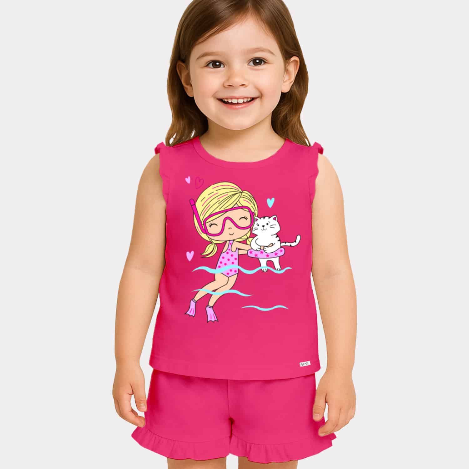 Conjunto de Verano sin Manga para Niñas