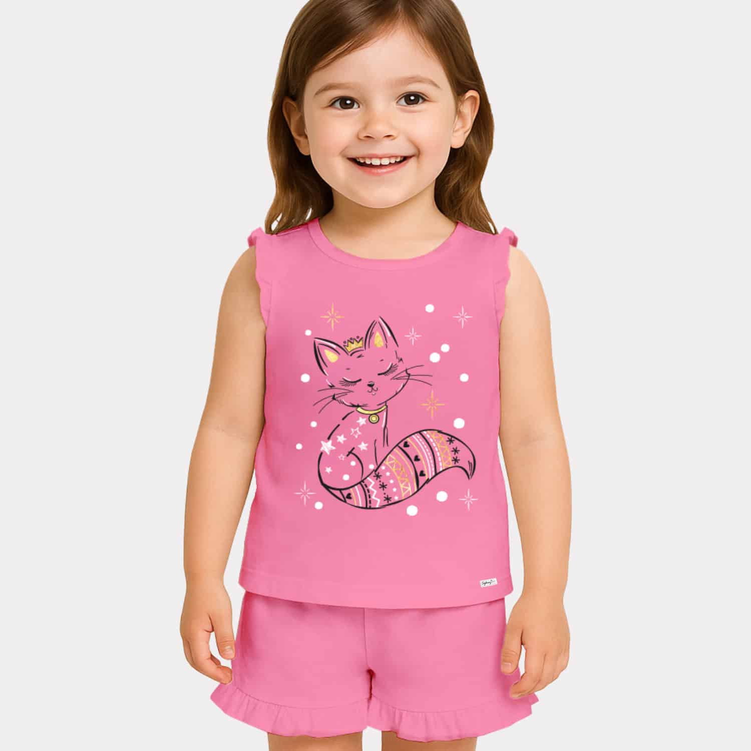 Conjunto de Verano sin Manga para Niñas