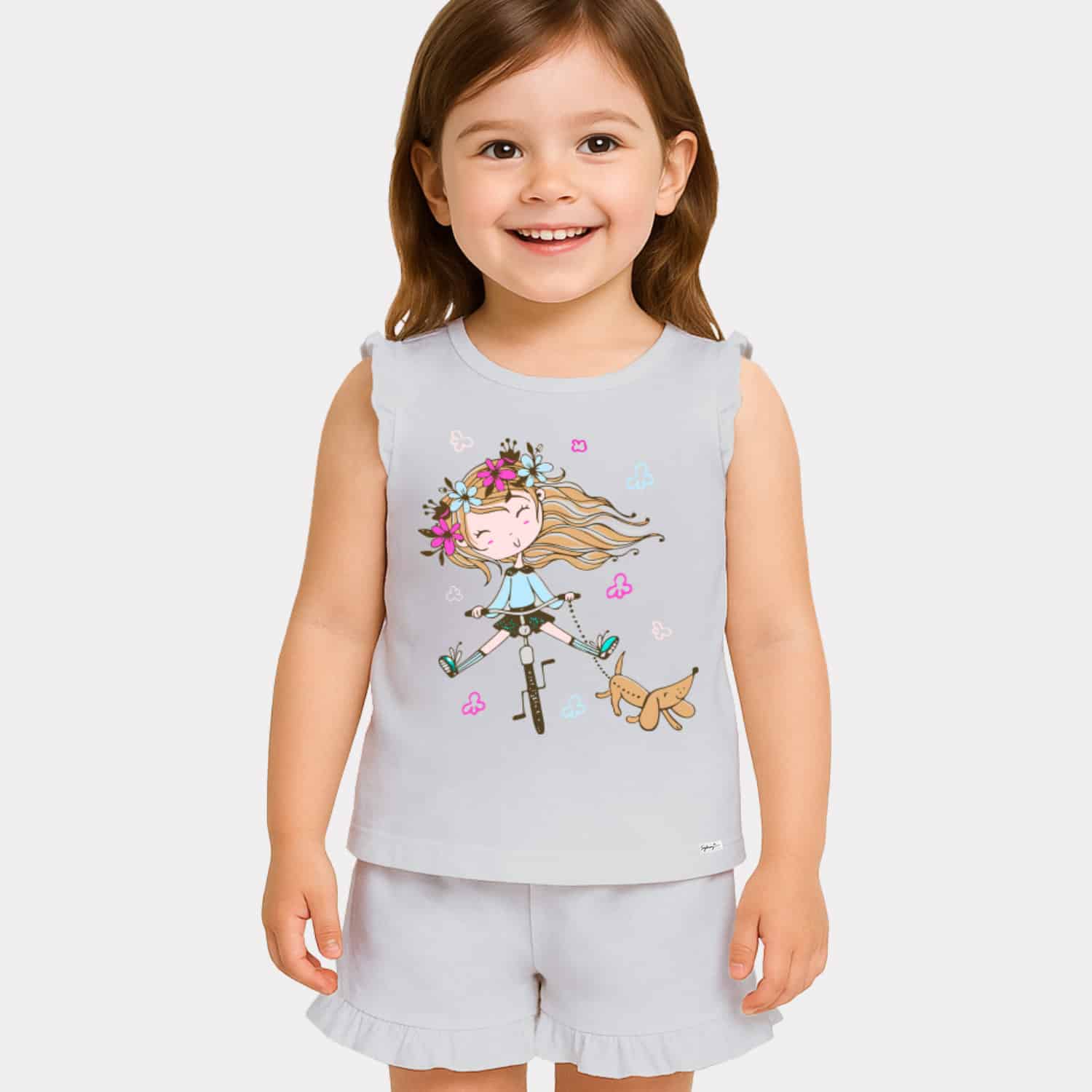 Conjunto de Verano sin Manga para Niñas