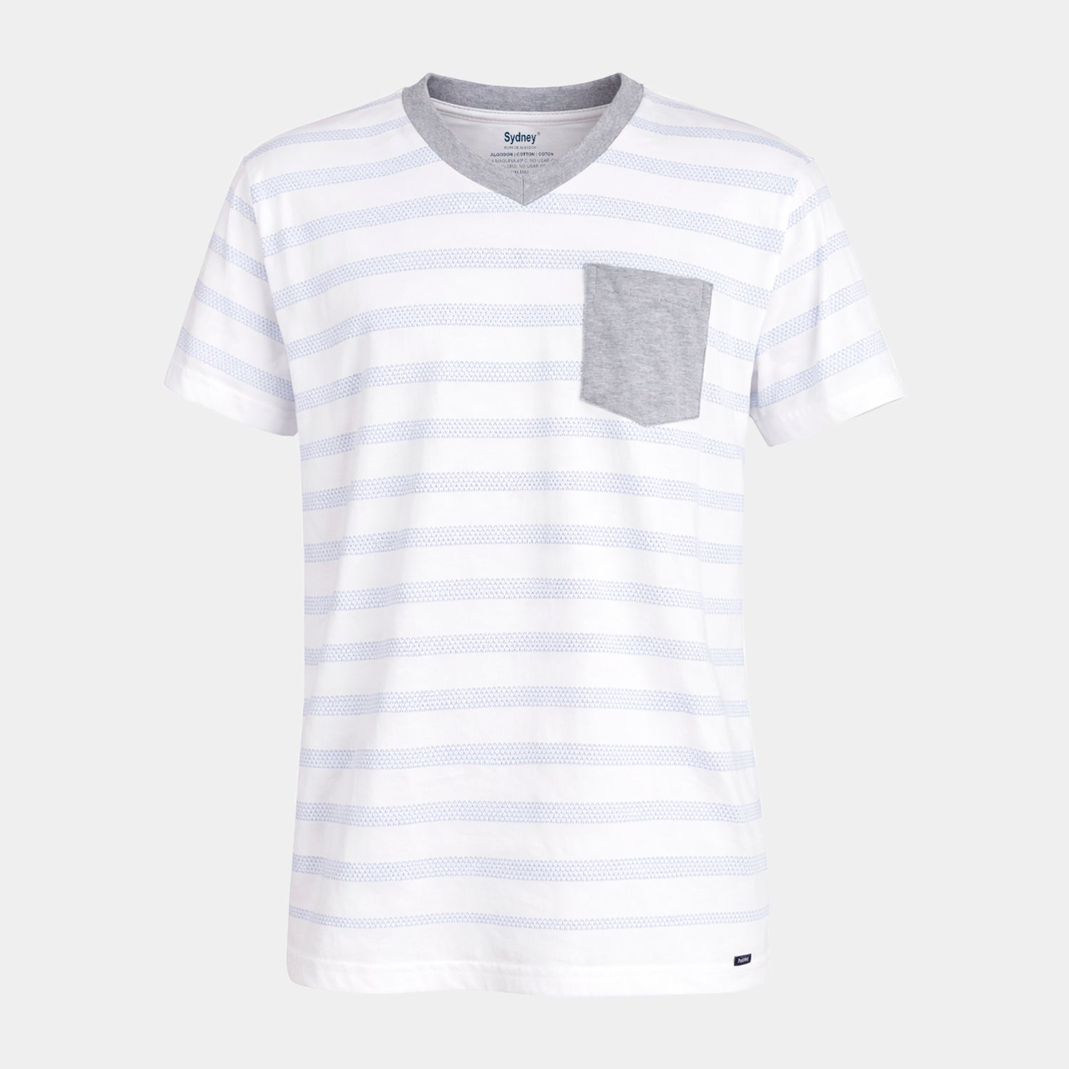 Polo Cuello V Estampado con Bolsillo T - M