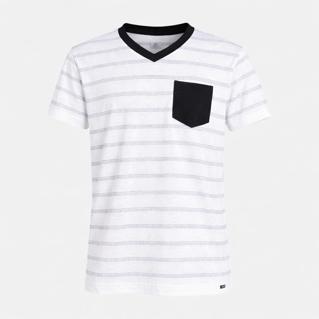 Polo Cuello V Estampado con Bolsillo T - M