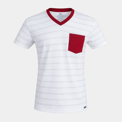 Polo Cuello V Estampado con Bolsillo T - S