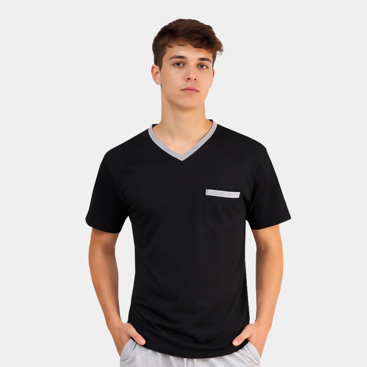 Polo Cuello V con Bolsillo para Hombre