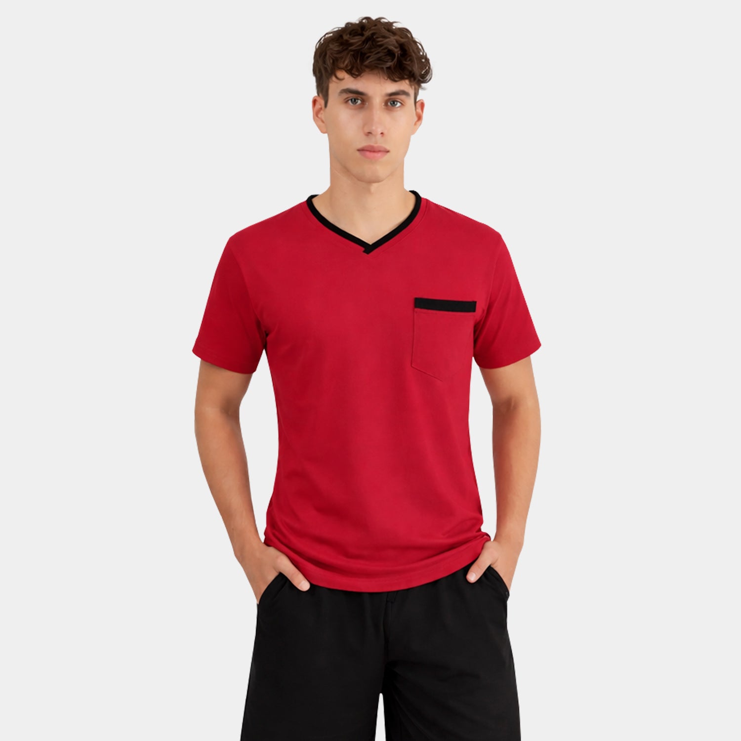 Polo Cuello V con Bolsillo para Hombre