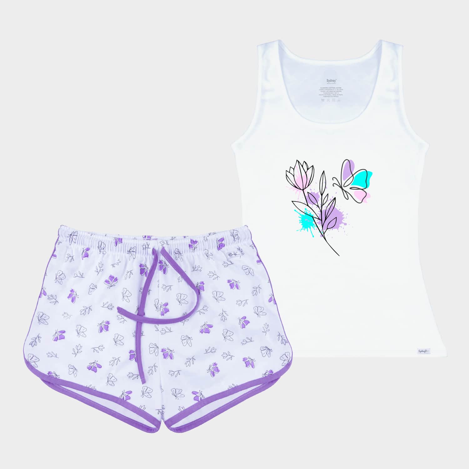 Pijama Corto Estampado para Mujer