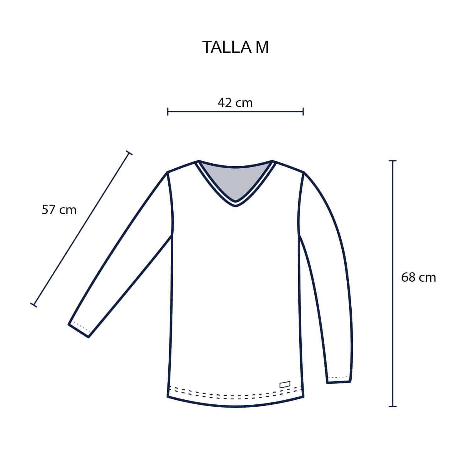 Polo Cuello V Manga Larga Mujer