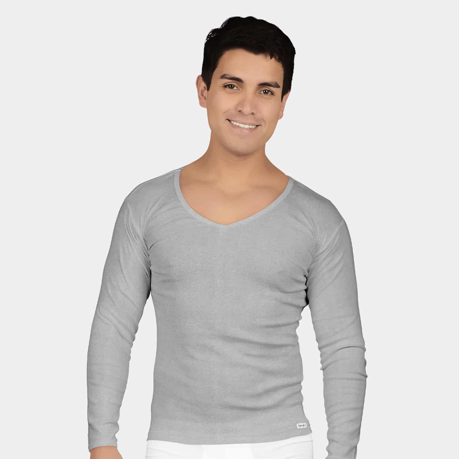 Polo Cuello V Manga Larga Hombre