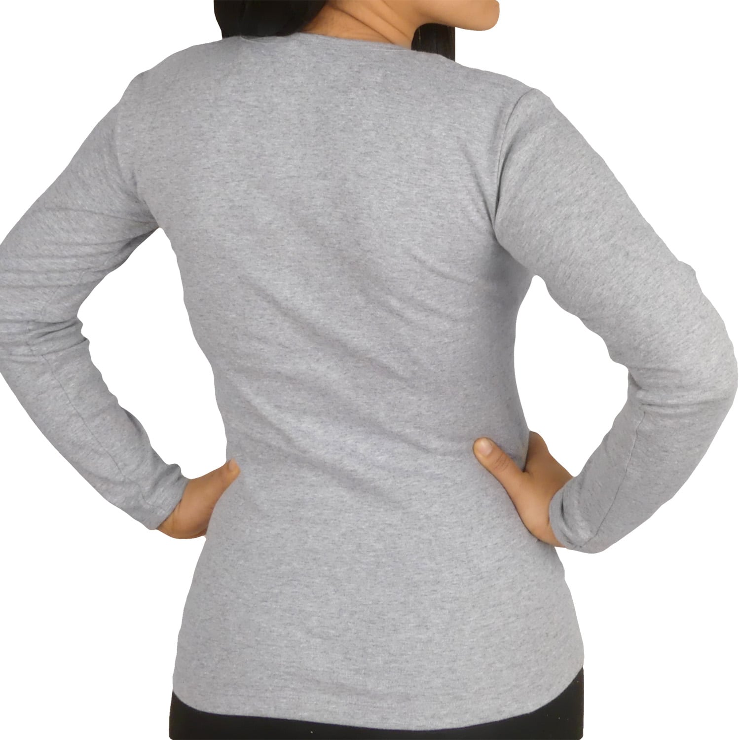 Polo Cuello V Manga Larga Mujer