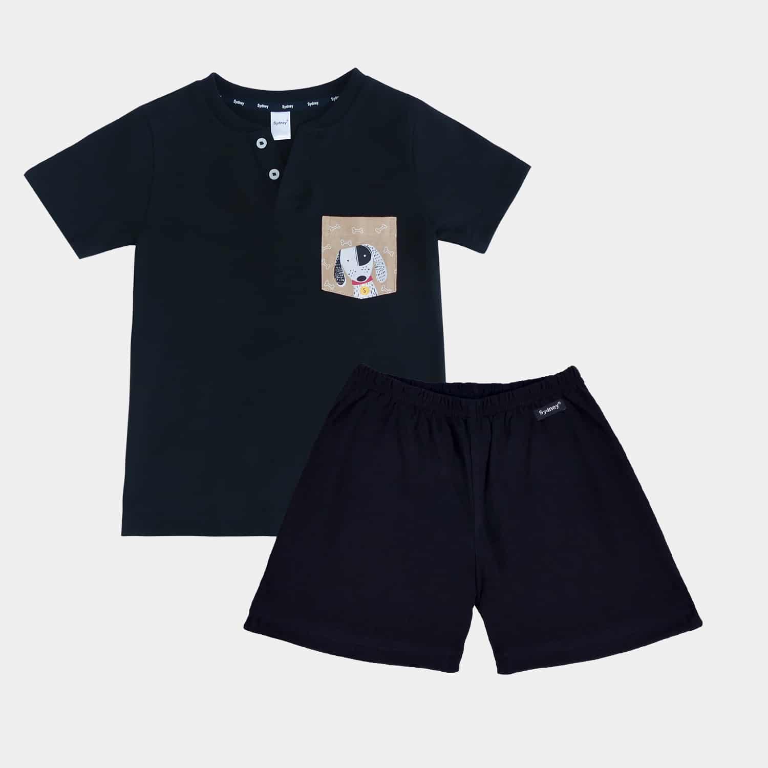 Conjunto Estampado Cuello V C/bolsillo para Niños