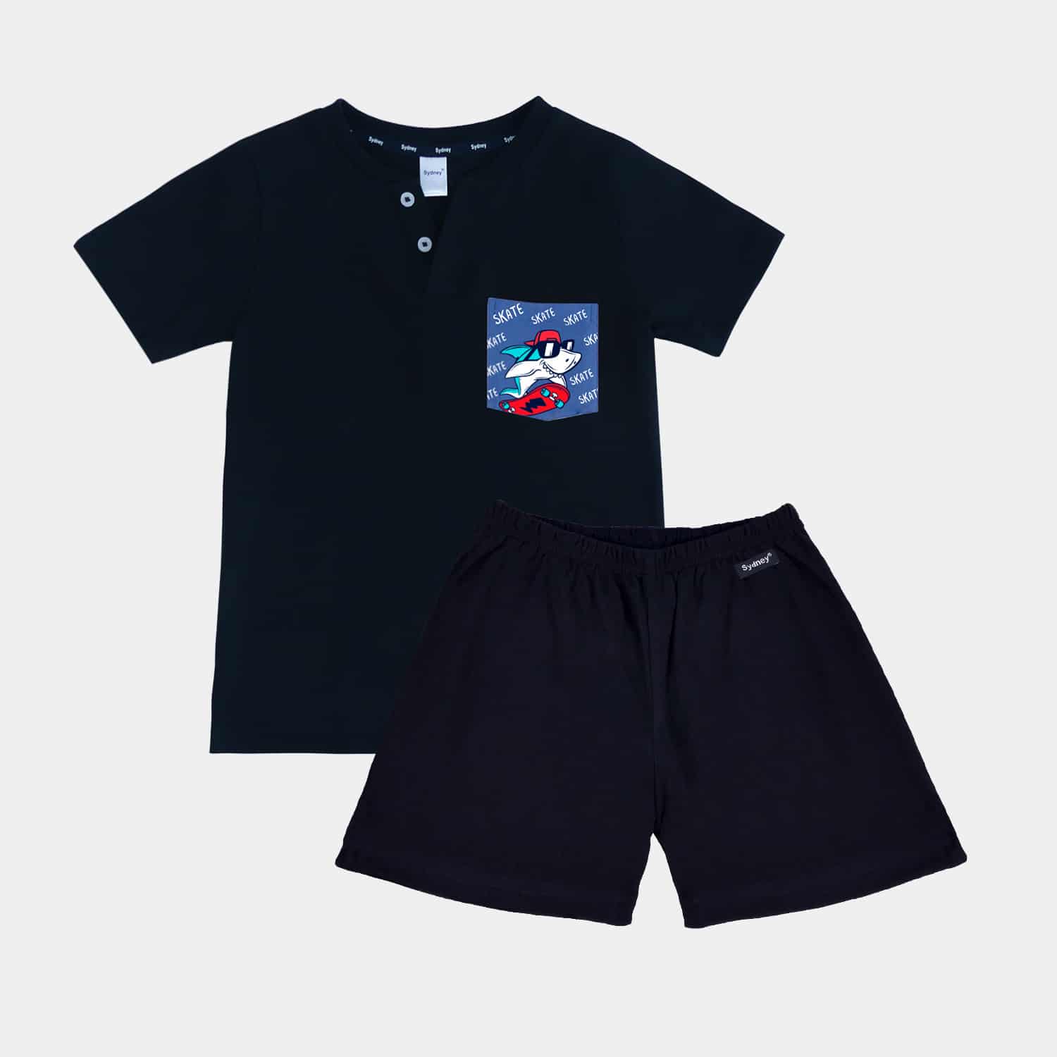 Conjunto Estampado Cuello V C/bolsillo para Niños