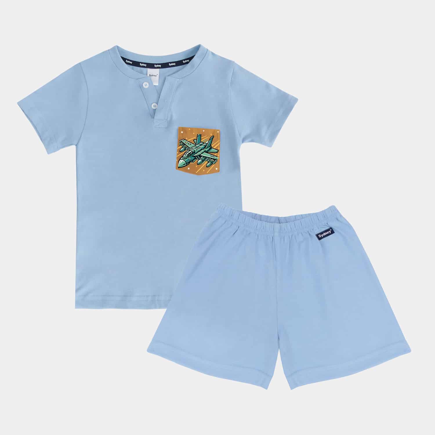 Conjunto Estampado Cuello V C/bolsillo para Niños