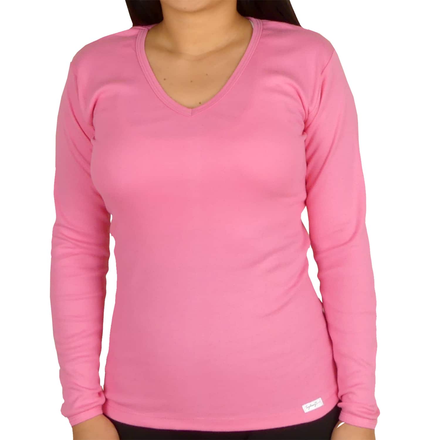 Polo Cuello V Manga Larga Mujer