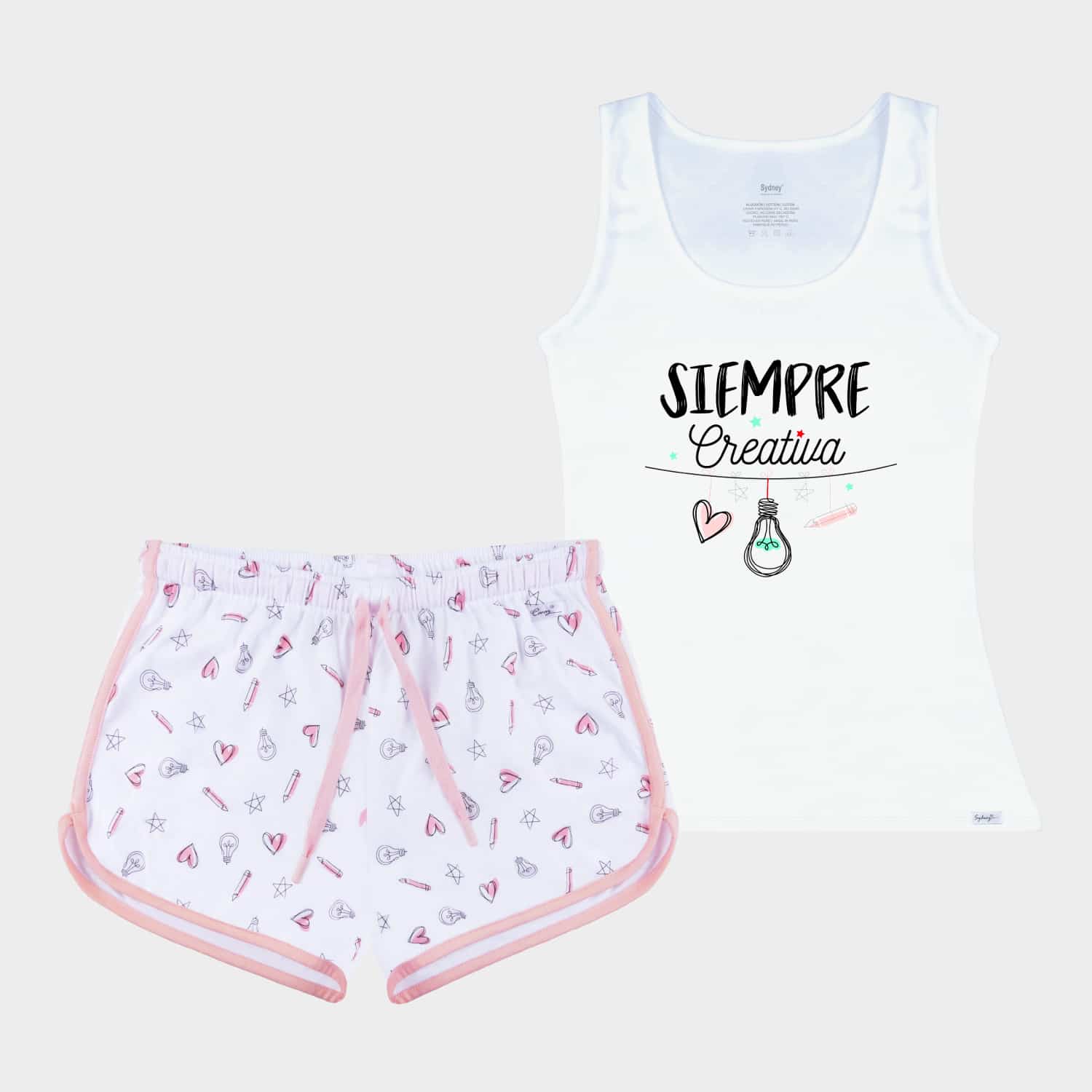 Pijama Corto Estampado para Mujer