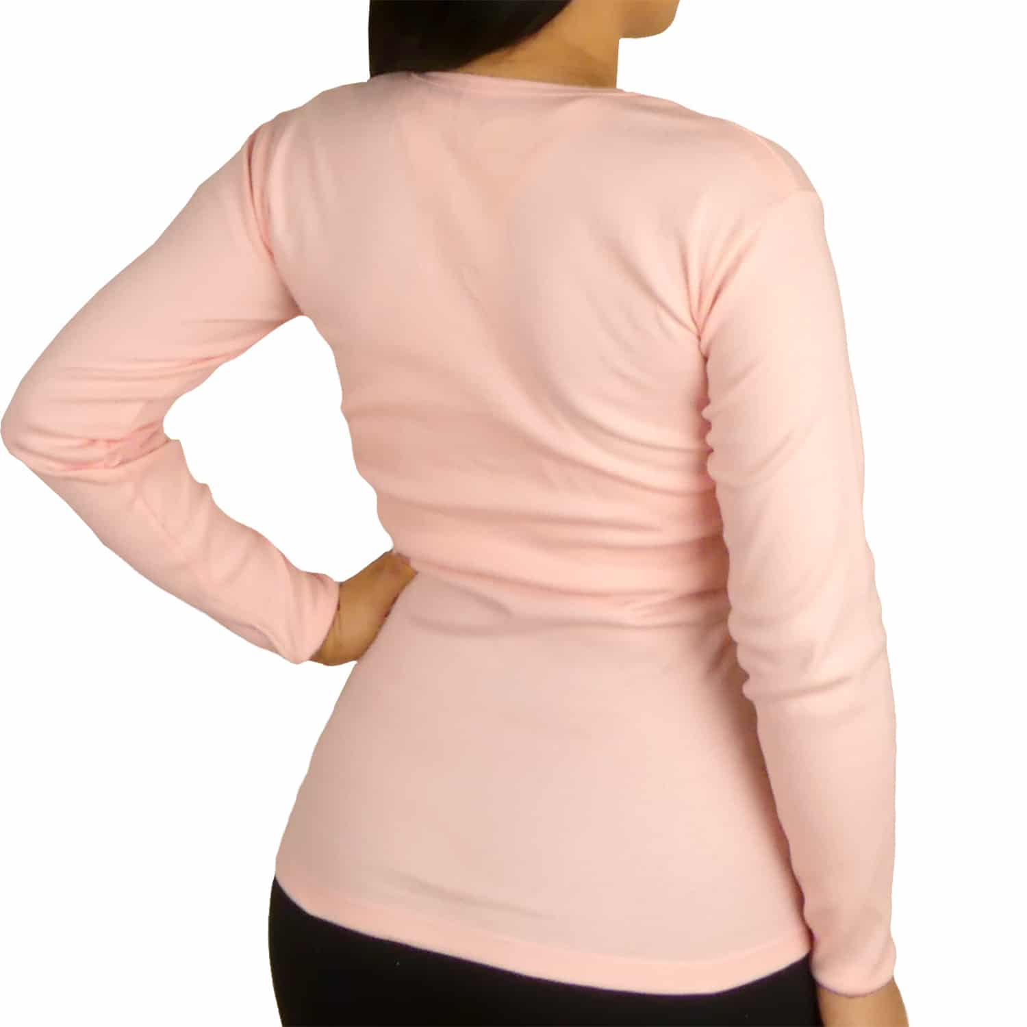 Polo Cuello V Manga Larga Mujer