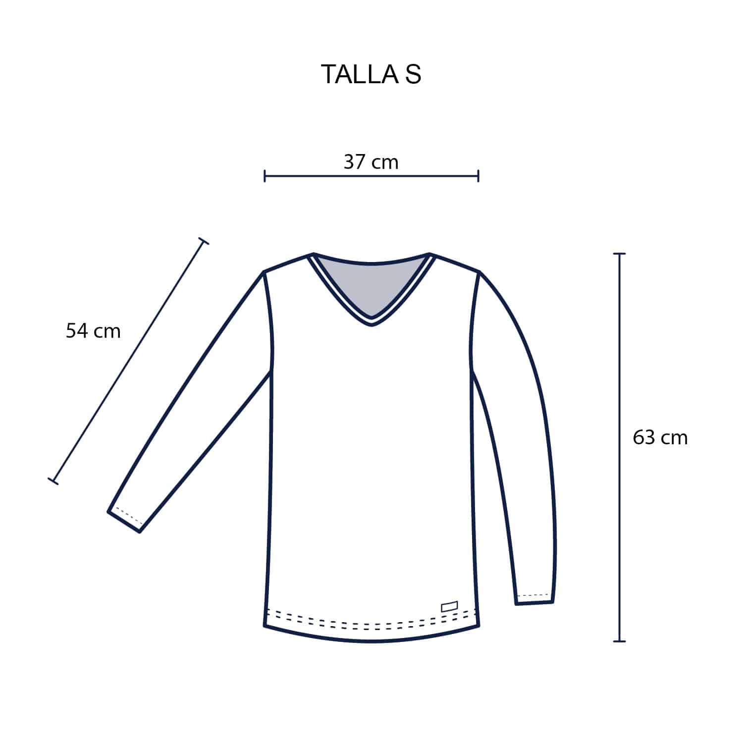 Polo Cuello V Manga Larga Mujer