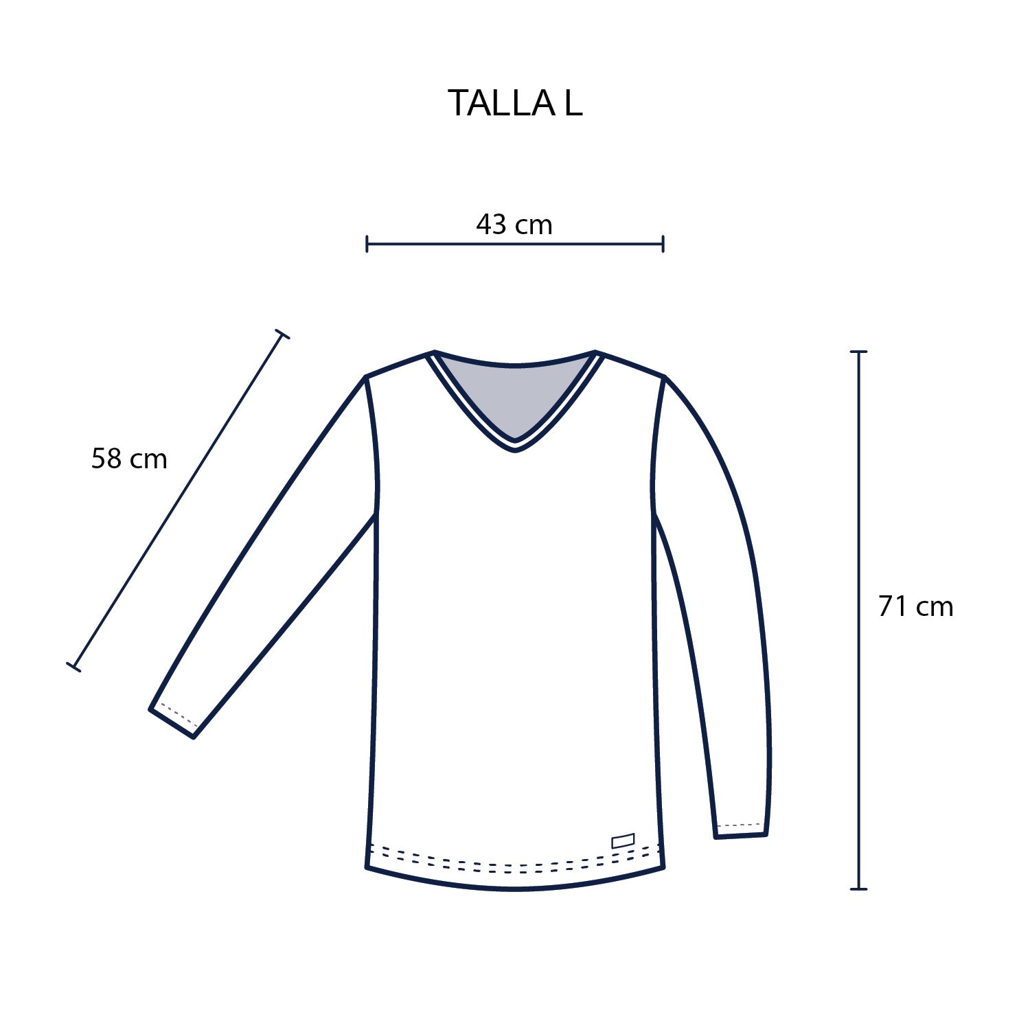 Polo Cuello V Manga Larga Hombre