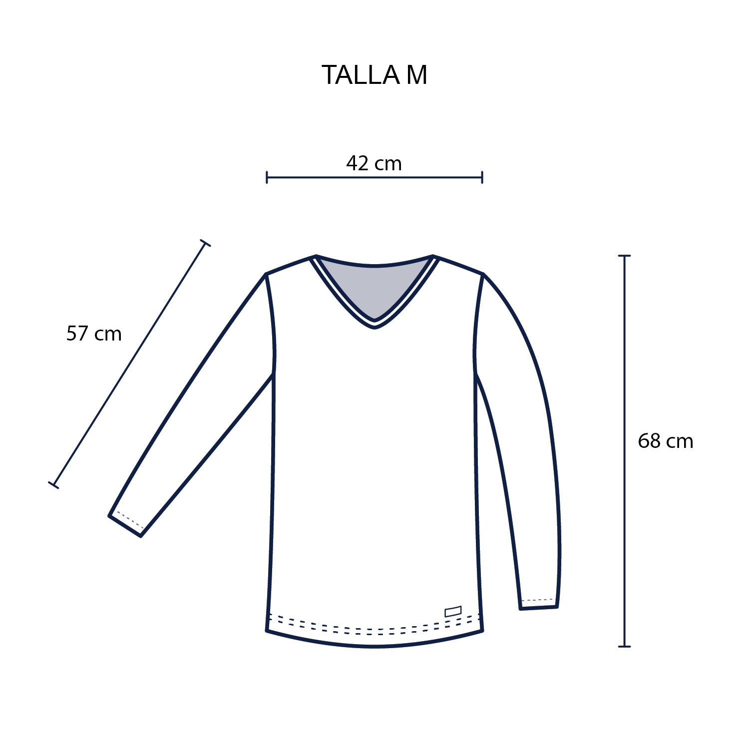 Polo Cuello V Manga Larga Hombre