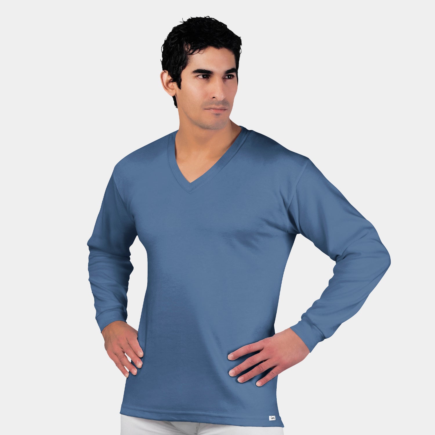Polo Cuello V para Hombre Manga Larga de Invierno